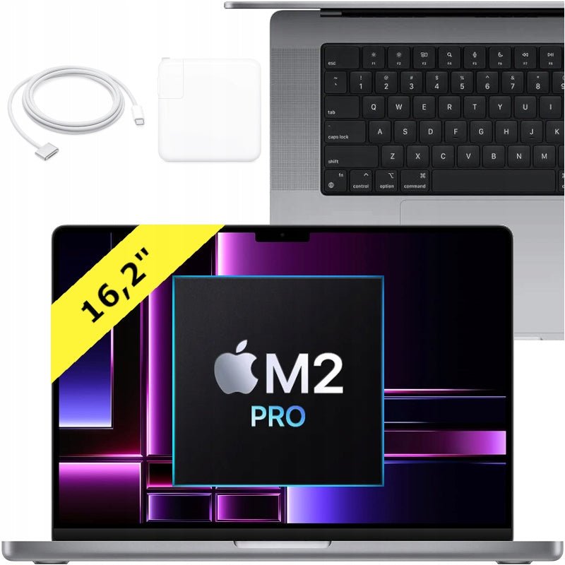 Odnowiony Apple Macbook Pro M2 Pro 3,49 GHz/16 GB RAM/512 GB SSD/12 CPU/19 GPU/16-calowy wyświetlacz Retina XDR/Space Gray/A (2023)